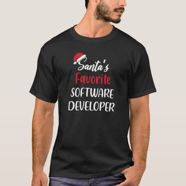 Santas Favourite Software Developer  Christmas T-Shirt (Front)
