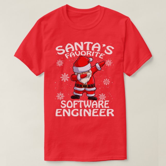 Santas Favourite Software Engineer Christmas T-Shirt (Design Front)