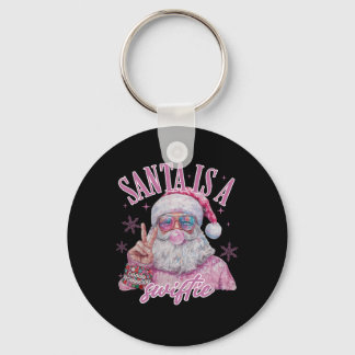 Santas Favourite Swifty Merry Christmas Groovy Xma Keychain