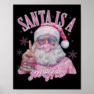 Santas Favourite Swifty Merry Christmas Groovy Xma Poster