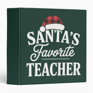 Santa's Favourite Teacher Christmas Teach Students Binder