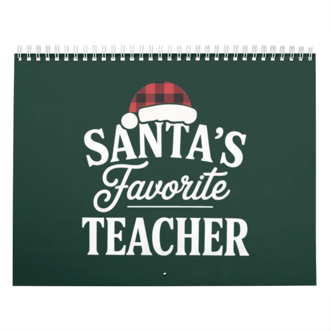Santa's Favourite Teacher Christmas Teach Students Calendar (Cover)