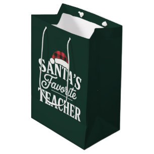 Santa's Favourite Teacher Christmas Teach Students Medium Gift Bag