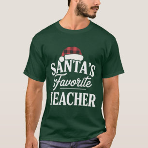 Santa's Favourite Teacher Christmas Teach Students T-Shirt