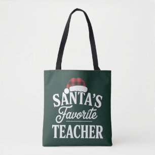 Santa's Favourite Teacher Christmas Teach Students Tote Bag