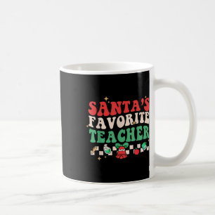 Santas Favourite Teacher Retro Groovy Christmas Xm Coffee Mug