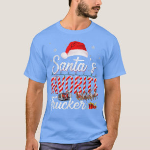 Santa's Favourite Trucker Hat Light In Snow Santa  T-Shirt
