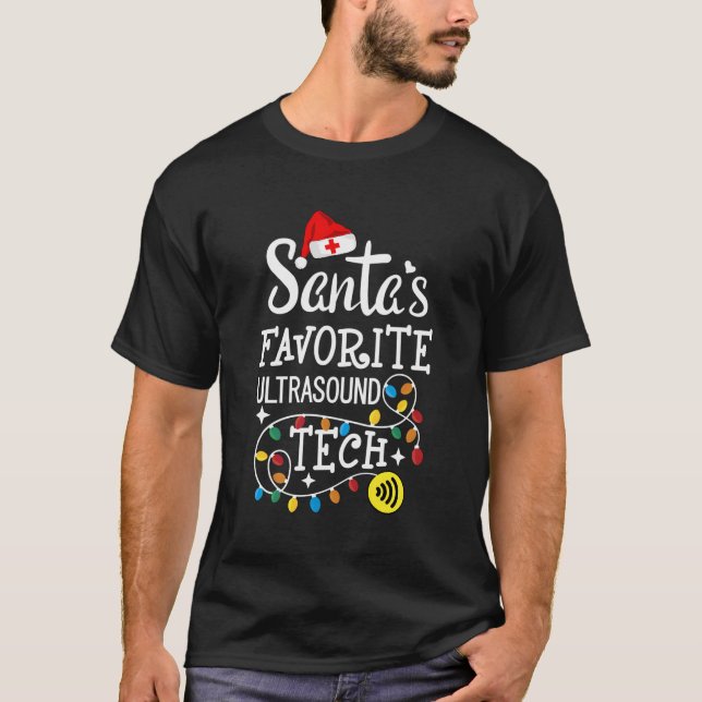 Santa'S Favourite Ultrasound Tech Diagnostic Med S T-Shirt (Front)