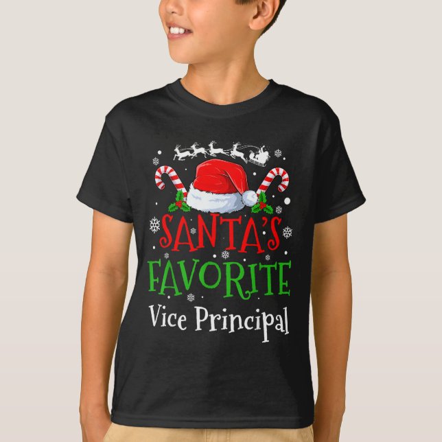 Santa's Favourite Vice Principal Christmas Party  T-Shirt (Front)