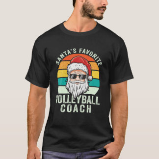 Santa's Favourite Volleyball Coach Funny Christmas T-Shirt