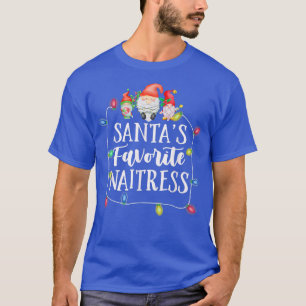 Santa's Favourite Waitress Christmas Gnomes Waitin T-Shirt