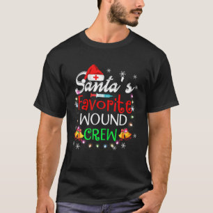 Santa's Favourite Wound crew Christmas Wound Care T-Shirt