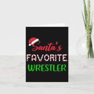 Santas Favourite Wrestler Funny Wrestling Christma Card