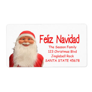 Santa's Feliz Navidad Christmas label