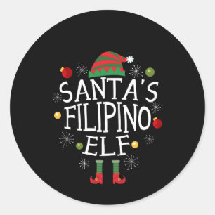 Santa's Filipino Elf - Philippines Christmas Classic Round Sticker