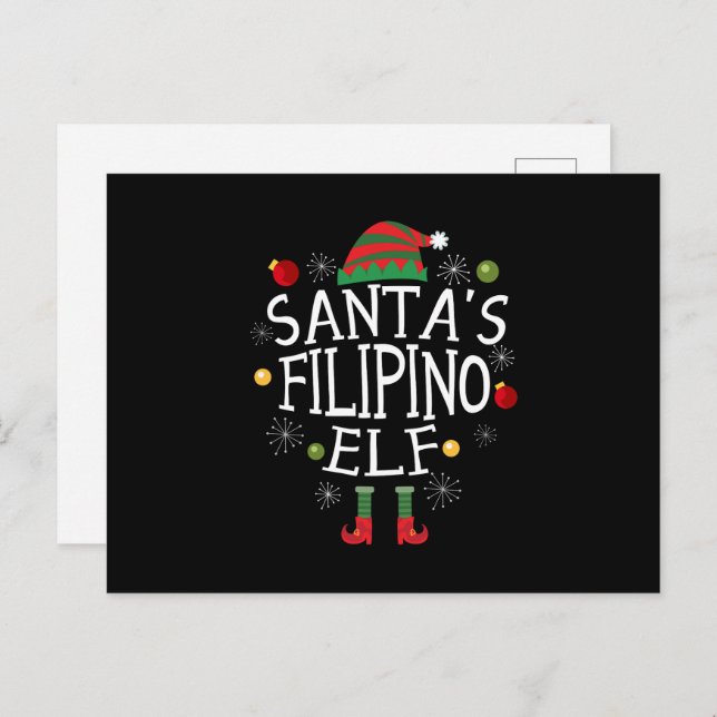 Santa's Filipino Elf - Philippines Christmas Postcard (Front/Back)