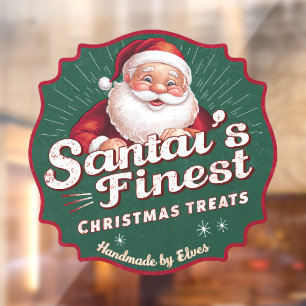 Santa's finest Christmas treats vintage Window Cling