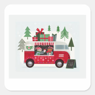 Santa's Foodtruck Collection A Square Sticker