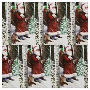 Santa's Fox Fabric