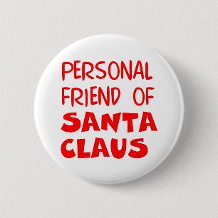santa's friend 2 inch round button