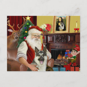 Santa's German Shepherd #9 Holiday Postcard