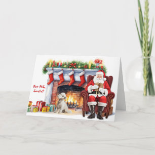 Santa's Gift Bichon Frise Dog Christmas Holiday Card
