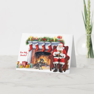 Santa's Gift Miniature Schnauzer Dog Christmas Holiday Card
