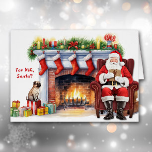 Santa's Gift Pug Dog Christmas