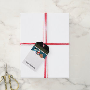 Santa's Gift To Snowman Christmas Gift Tags