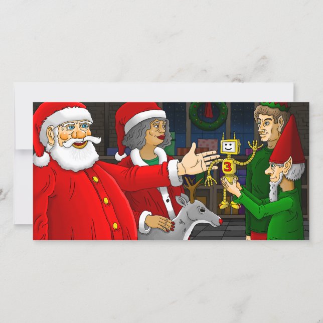 Santa's Gift Workshop Holiday Card (Front)
