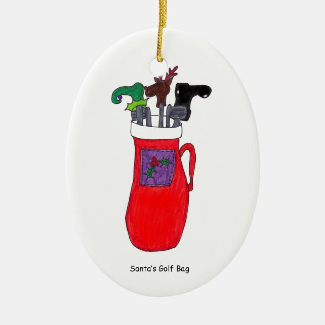 Santa's Golf Bag Ornament (Front)