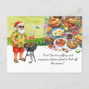 Santa's Golfing & Festive Breakfast for Club House Holiday Postcard