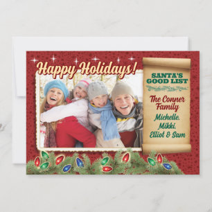 Santa's Good List Christmas Photo Cards