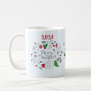 "Santa's Greetings: Merry Christmas 2024 Coffee Mug