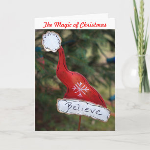 Santa's Hat Believe Christmas Card