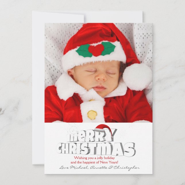 Santa's Hat Photo Holiday Card (Front)
