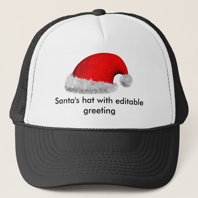 Santa's hat with editable greeting (Front)