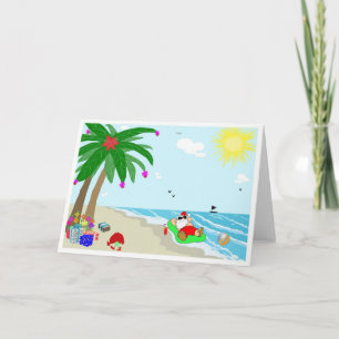 Santa's Hawaiian Christmas Greeting Card