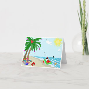 Santa's Hawaiian Christmas Note Cards