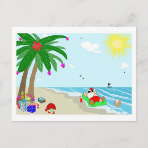Santa's Hawaiian Christmas Post Card