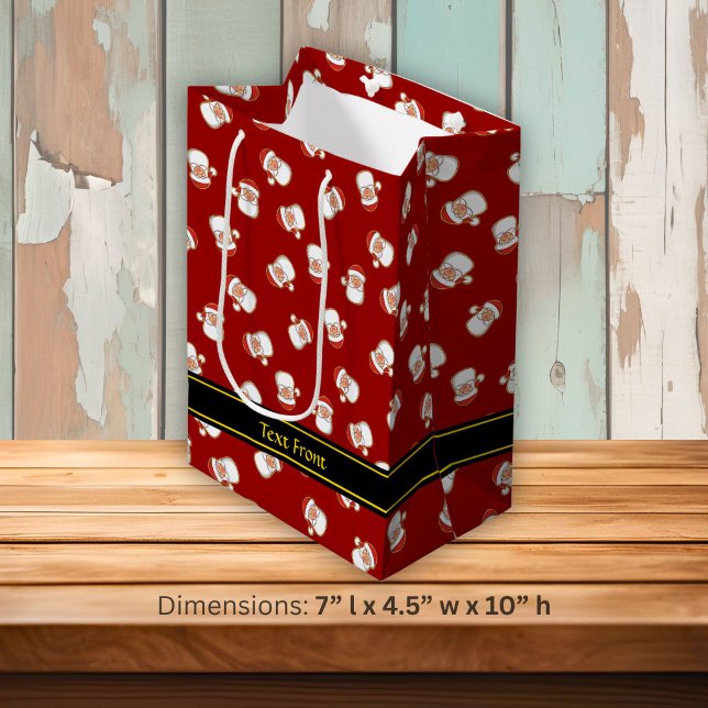 Santa's Head Pattern Medium Gift Bag (Creator Uploaded)