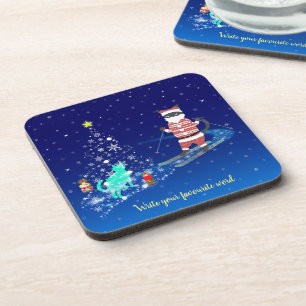 Santa's Heart-Warming Night Coaster