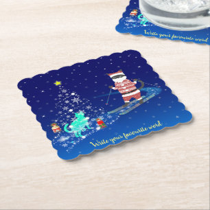 Santa's Heart-Warming Night Paper Coaster