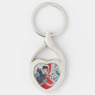 Santa's Helper Christmas Metal Keychain