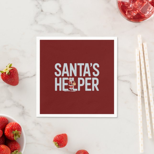 Santa's Helper Christmas Napkin (Insitu)