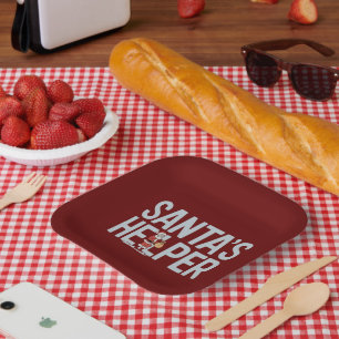 Santa's Helper Christmas Paper Plate