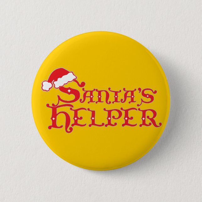 Santa's helper colourful christmas button/badge 2 inch round button (Front)