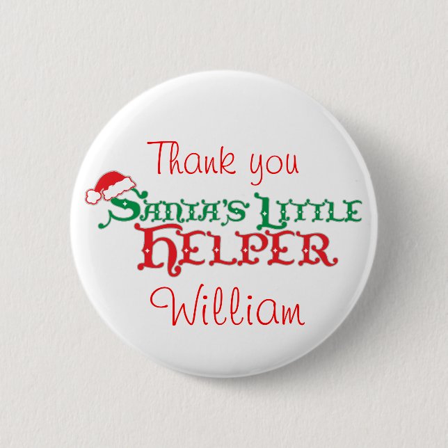Santa's helper colourful christmas button/badge 2 inch round button (Front)