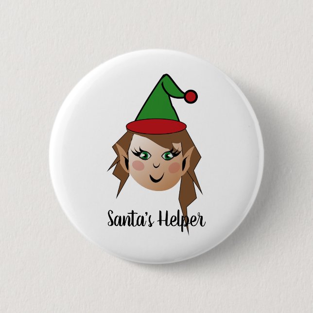 Santa's Helper Design 2 Inch Round Button (Front)