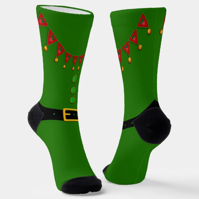 Santa's Helper Elf Christmas Socks (Angled)